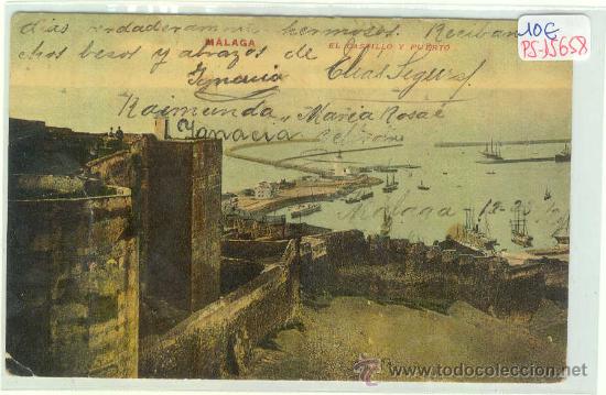 Postales: (PS-15658)POSTAL DE MALAGA-EL CASTILLO Y EL PUERTO
