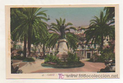 Postales: CADIZ. MONUMENTO Y PLAZA DE CASTELAR. (L. ROISIN)