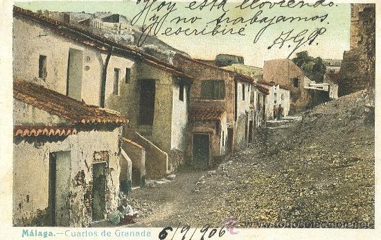 Postales: MALAGA. CUARTOS DE GRANADA. CIRCULADA EN 1906.