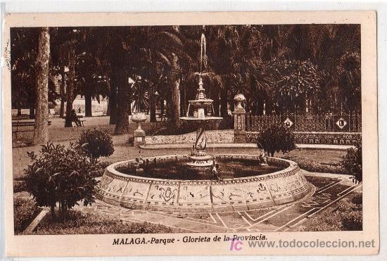 Postkarten: TARJETA POSTAL DE MALAGA. PARQUE, GLORIETA DE LA PROVINCIA. FOTOGRAFO L. ROISIN
