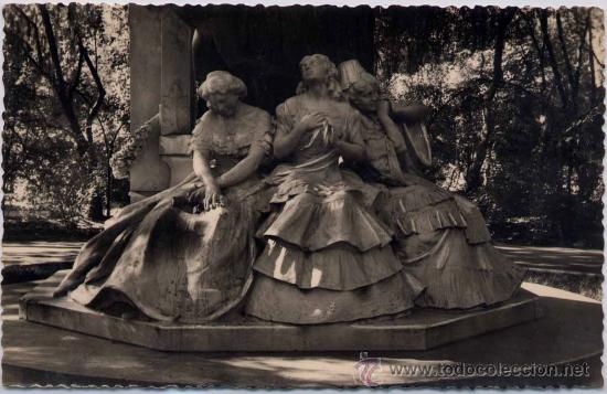 Postales: SEVILLA.-PARQUE DE MARIA LUISA.-MONUMENTO A B&Eacute;CQUER.-DETALLE