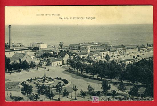 Postales: MALAGA, FUENTE DEL PARQUE,    P36779