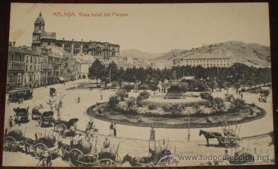 Postales: ANTIGUA POSTAL DE MALAGA. VISTA TOTAL DEL PARQUE. FOTOTIPIA DE THOMAS - SIN CIRCULAR