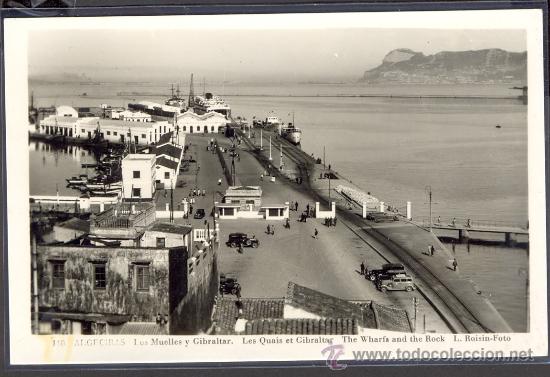 Postales: TARJETA POSTAL DE ALGECIRAS LOS MUELLES Y GIBRALTAR CADIZ