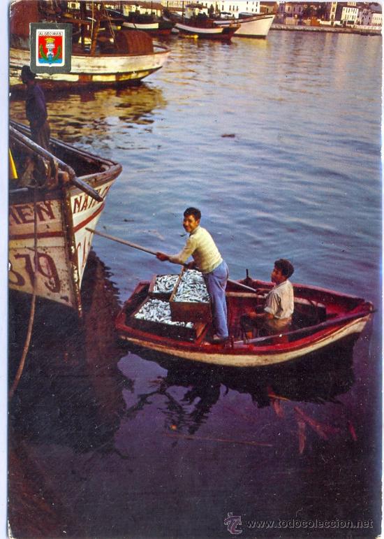 Postales: TARJETA POSTAL DE ALGECIRAS PUERTO PESQUERO ARRIBADA A LA LONJA CADIZ PESCA BARCA