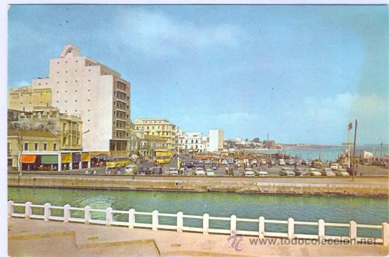Postales: TARJETA POSTAL DE ALGECIRAS PUERTO Y PARADA DE AUTOBUSES CADIZ