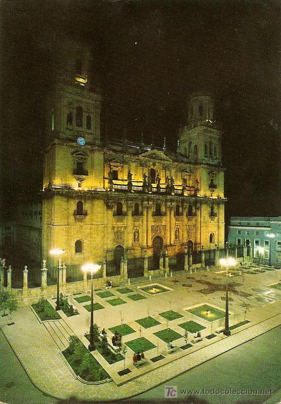 Postales: JAEN - CATEDRAL NOCTURNA (A&Ntilde;OS 60)