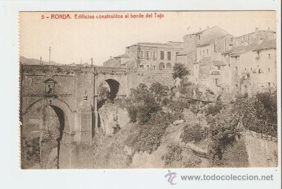 Postales: RONDA - EDIFICIOS CONSTRUIDOS AL BORDE DEL TAJO