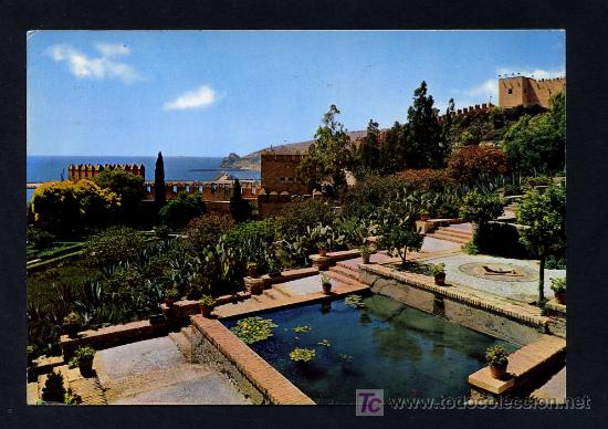 Postales: Almer&iacute;a. *Jardines de la Alcazaba* Ed. Segura n&ordm; 7003. Circulada 1974.