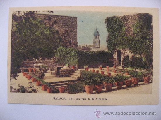 Postkarten: POSTAL SIN CIRCULAR DE MALAGA,JARDINES DE LA ALCAZABA.