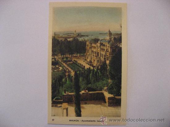 Cartoline: POSTAL SIN CIRCULAR DE MALAGA,AYUNTAMIENTO LATERAL