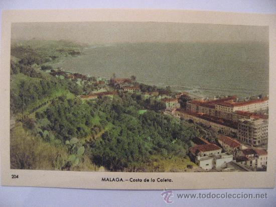 Postais: POSTAL SIN CIRCULAR DE MALAGA,COSTA DE LA CALETA