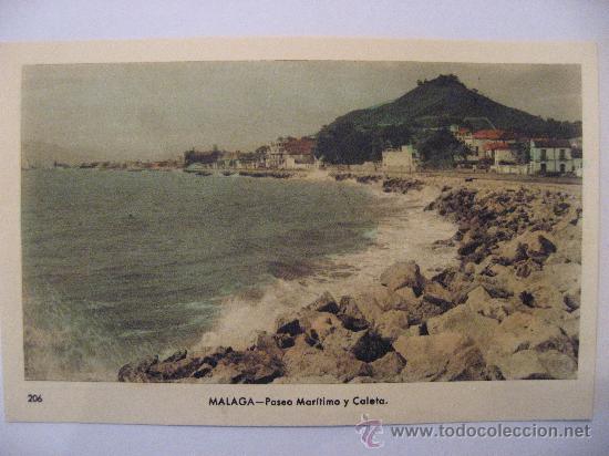 Postkarten: POSTAL SIN CIRCULAR DE MALAGA,PASEO MARITIMO Y CALETA