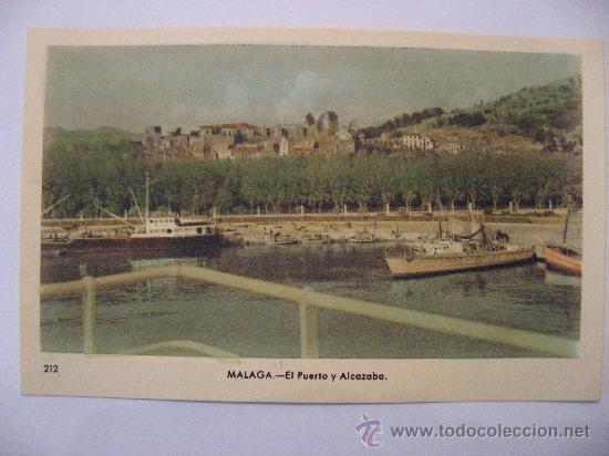 Cartoline: POSTAL SIN CIRCULAR DE MALAGA,EL PUERTO Y ALCAZABA.