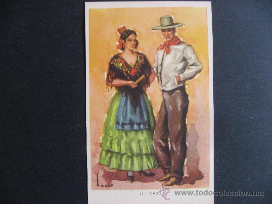 Postales: POSTAL DE TRAJES TIPICOS ESPA&Ntilde;OLES DE CADIZ,LAIETANA-TUSER.
