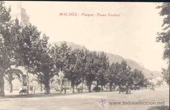 Postales: M&Aacute;LAGA.-PARQUE.PASEO CENTRAL