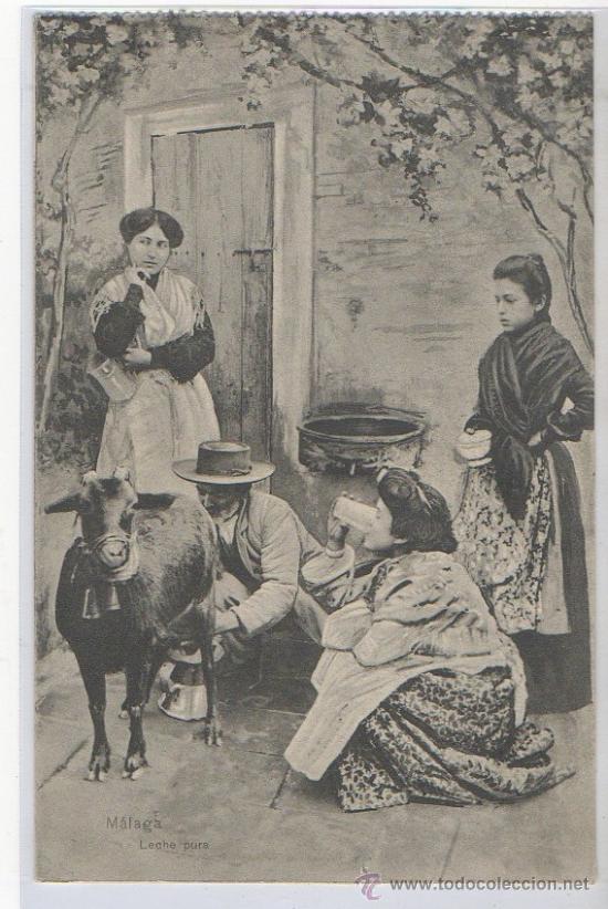 Postales: TARJETA POSTAL LECHE PURA MALAGA CONSTUMBRISTA