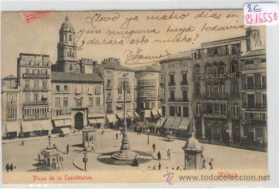 Postales: (PS-16550)POSTAL DE MALAGA-PLAZA DE LA CONSTITUCION