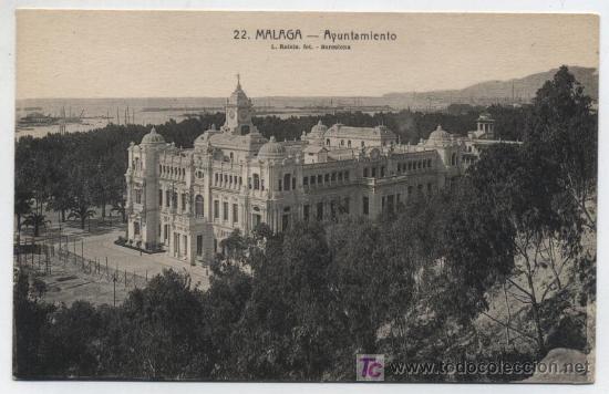 Postais: M&aacute;laga.- Ayuntamiento. L.Roisin 1.