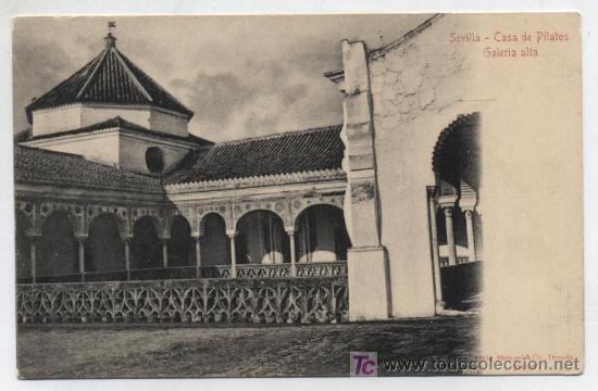 Postkarten: Sevilla.- Casa de Pilatos - Galer&iacute;a alta. Stengel & Co., 1904.
