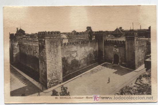 Postkarten: Sevilla.- Alcazar - Murallas - Exterior.
