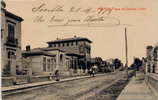 Postales: M&Aacute;LAGA.- PASEO DE SANCHA.CALETA