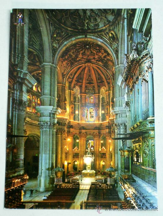 Postales: Postal catedral M&aacute;laga Interior 1971 - Foto 1