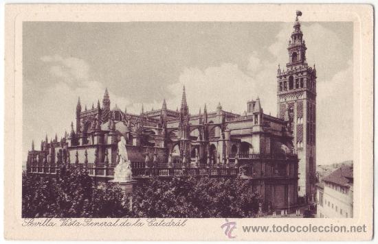 Postcards: Sevilla: Vista general de la Catedral. Lujo Grabado / R.Y.R. No circulada (c.1930)