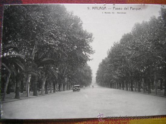 Postales: POSTAL MALAGA L. ROISIN PASEO DEL PARQUE