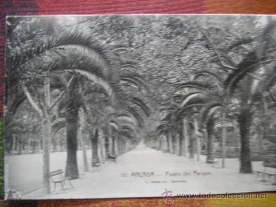 Postales: POSTAL MALAGA L. ROISIN PASEO DEL PARQUE