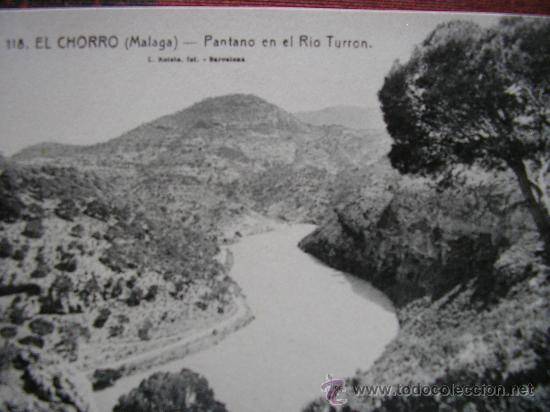 Postales: EL CHORRO ( MALAGA ) L. ROISIN PANTANO EN EL RIO TURRON
