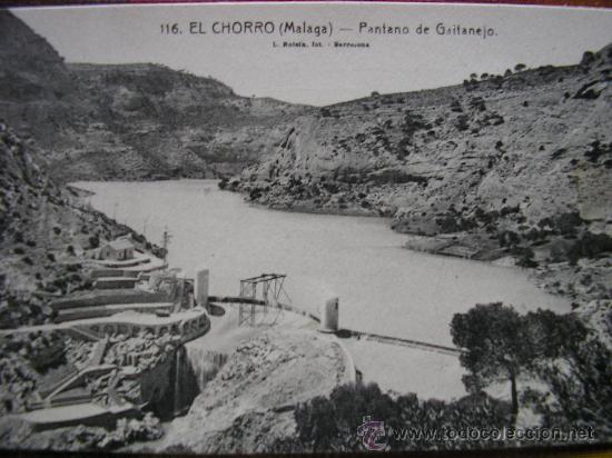 Postales: EL CHORRO ( MALAGA ) L. ROISIN PANTANO  DE GAITANEJO