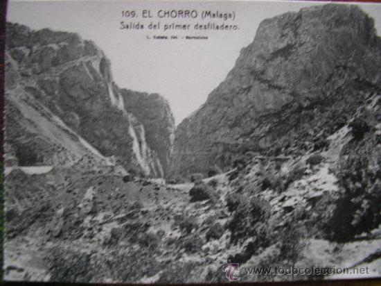 Postales: EL CHORRO ( MALAGA ) L. ROISIN SALIDA DEL PRIMER DESFILADERO