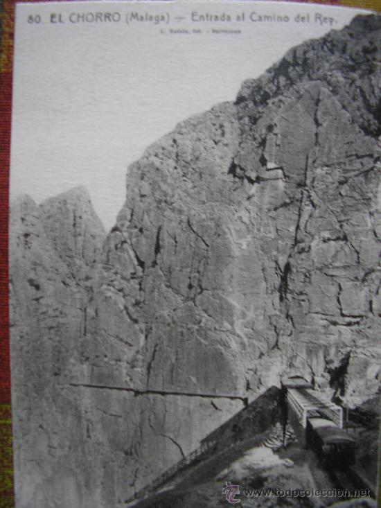 Postales: EL CHORRO ( MALAGA ) L. ROISIN ENTRADA AL CAMINO DEL REY