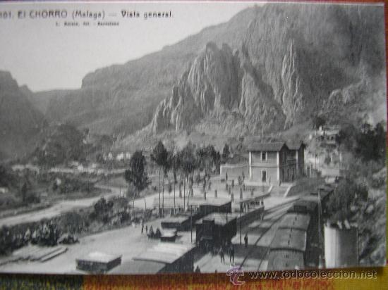 Postales: EL CHORRO ( MALAGA ) L. ROISIN VISTA GENERAL Y FERROCARRIL