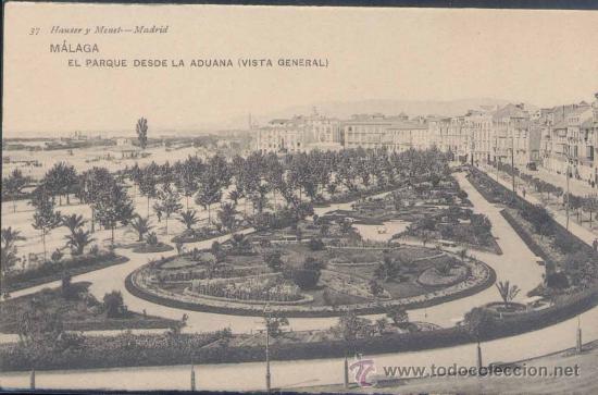Postales: M&Aacute;LAGA.- EL PARQUE DESDE LA ADUANA (VISTA GENERAL)