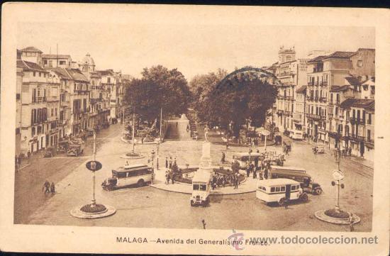 Postales: M&Aacute;LAGA.- AVENIDA DEL GENERAL&Iacute;SIMO FRANCO
