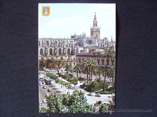 Postales: postal de la catredal de sevilla y giralda con seat 600