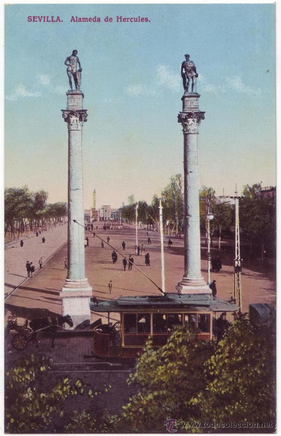 Postcards: Sevilla: Alameda de H&eacute;rcules. No consta editor. No circulada (A&ntilde;os 10-20)
