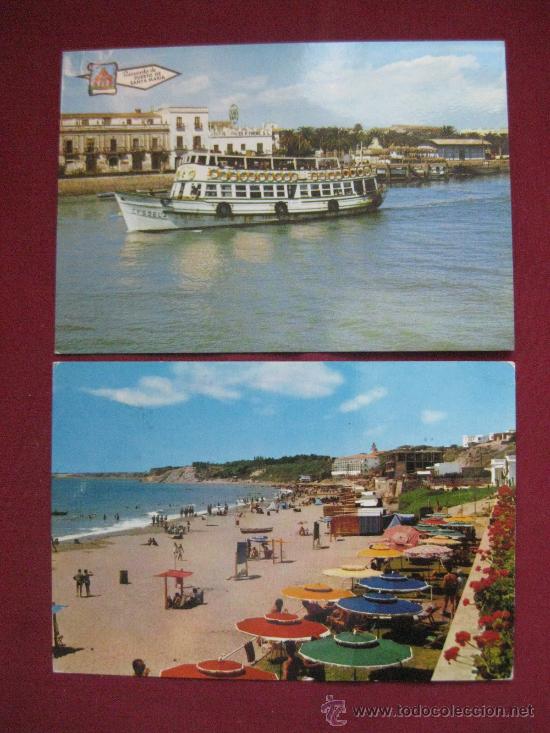 Postales: PUERTO DE SANTA MARIA (CADIZ) 2 POSTALES A&Ntilde;OS 60-70