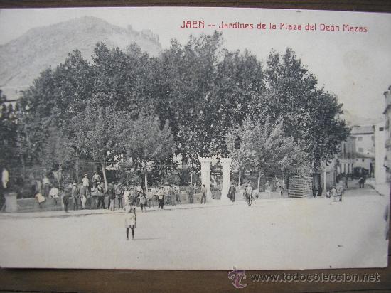 Postales: POSTAL JAEN JARDINES DE LA PLAZA DEL DEAN MAZAS FOT. CASTA&Ntilde;EIRA Y ALVAREZ
