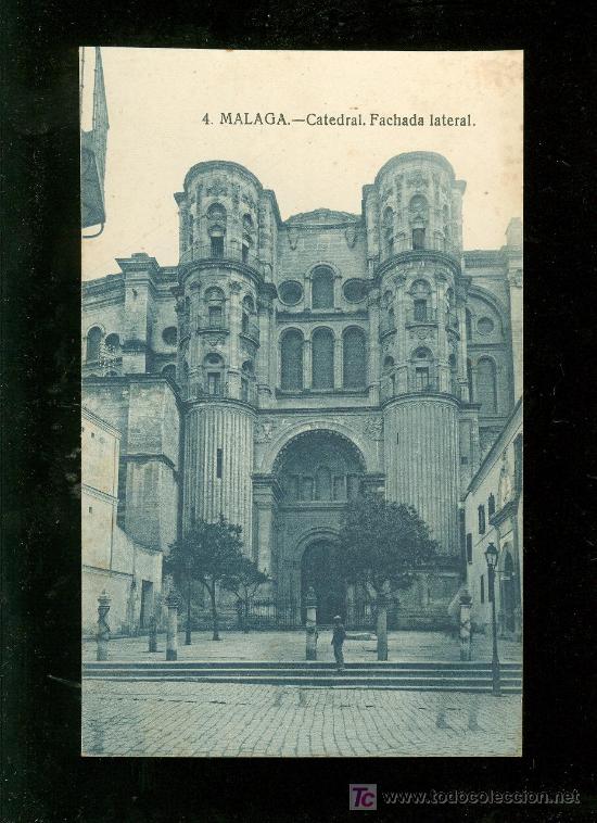 Cartoline: TARJETA POSTAL DE MALAGA. CATEDRAL. FACHADA LATERAL. N&ordm; 4.
