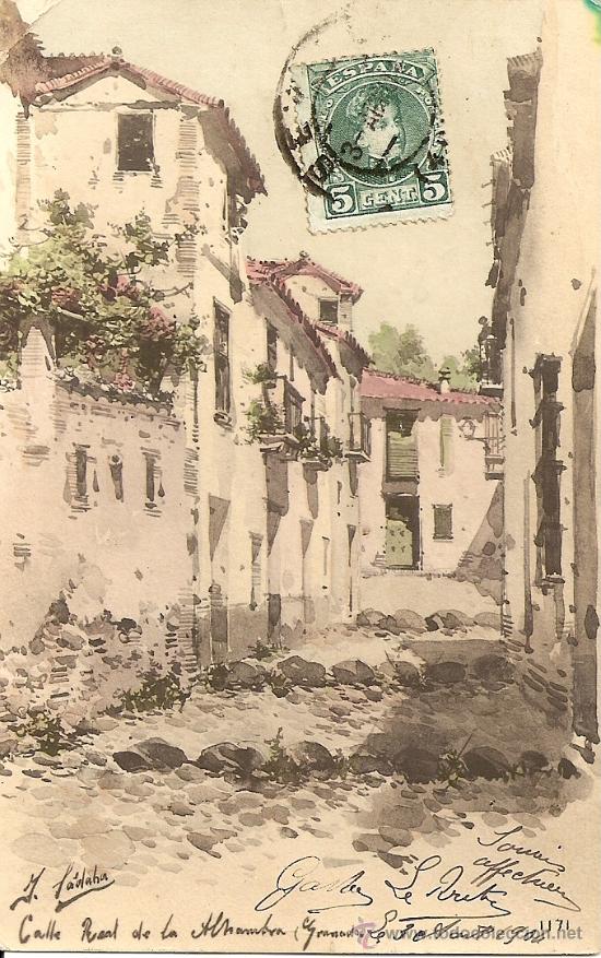 Postales: CALLE REAL DE LA ALHAMBRA (GRANADA) 1904 - Foto 1