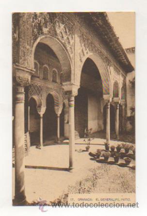 Postales: GRANADA. EL GENERALIFE. PATIO. - Foto 1