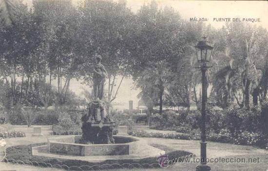 Postales: M&Aacute;LAGA.- FUENTE DEL PARQUE