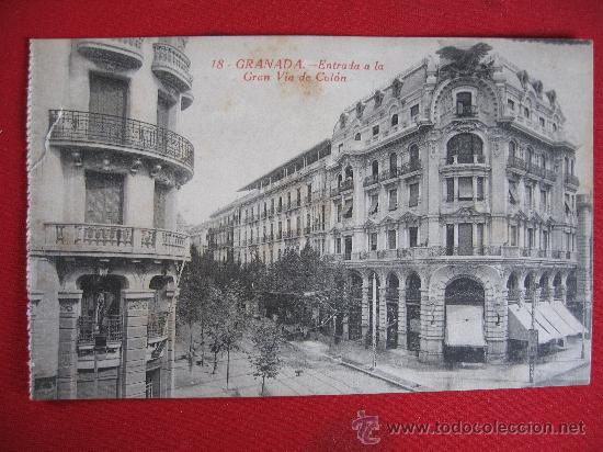 Postales: GRANADA - ENTRADA A LA GRAN VIA DE COLON - Foto 1