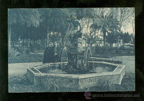 Cartoline: TARJETA POSTAL DE MALAGA. UNA FUENTE DEL PARQUE. N&ordm; 35.