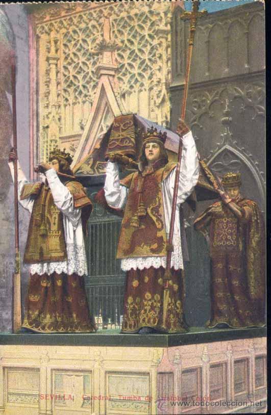 Postales: SEVILLA.- CATEDRAL.-TUMBA DE CRISTOBAL COL&Oacute;N