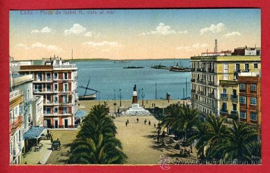 Postales: cadiz, plaza de isabel II, vista al mar,   P42116