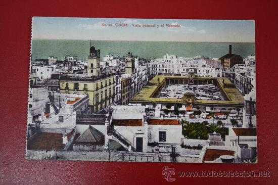 Cartoline: Tarjeta Postal de &rdquo;Cadiz - Vista general y el Mercado&rdquo;